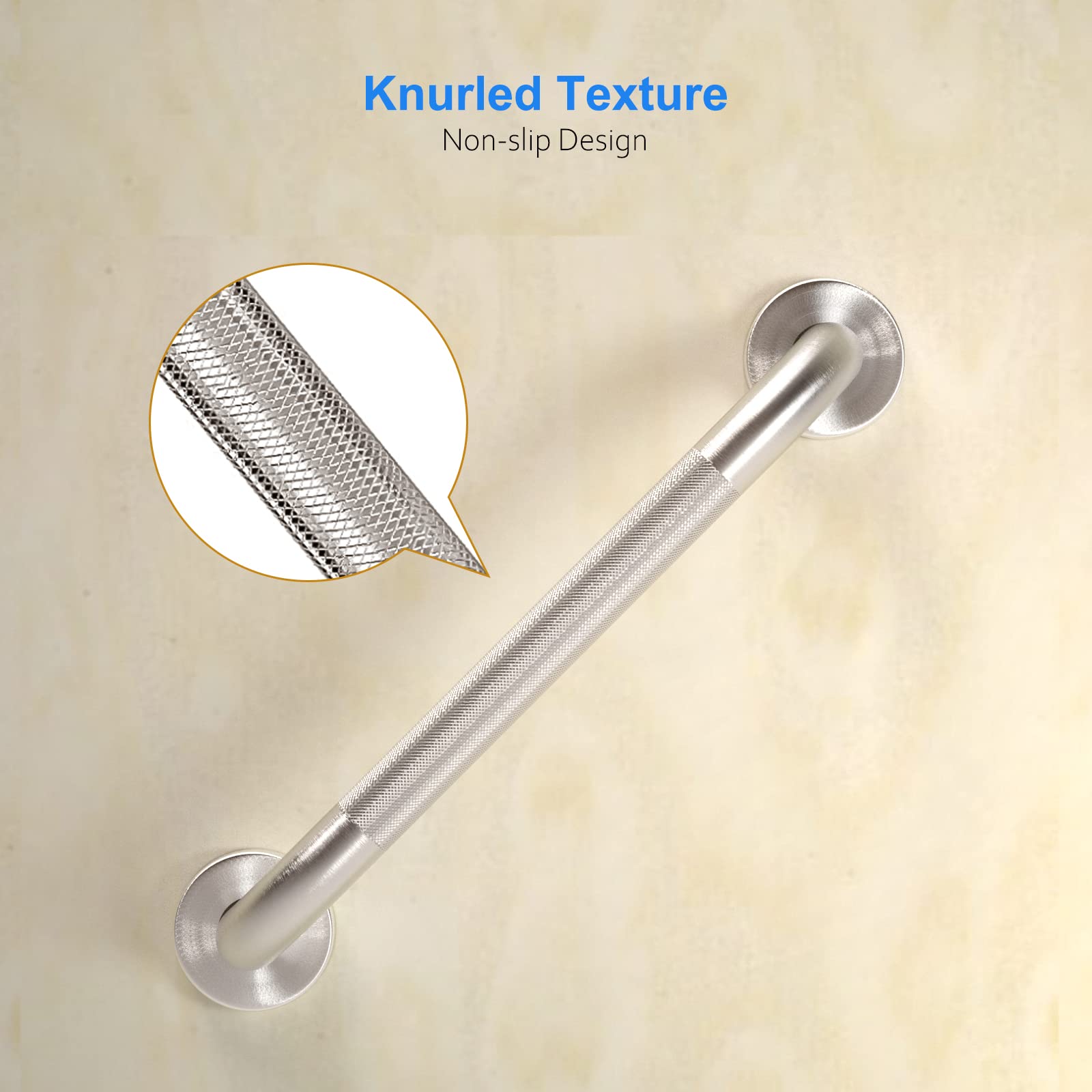 Agarrador Ducha Personas Mayores, 40CM Ø32MM Acero Inoxidable 304, Carga Hasta 200Kg, para Baños, Pasillo, Bañera, Escaleras, Decuado para Ancianos, Niños, Mujeres Embarazadas, Discapacitados