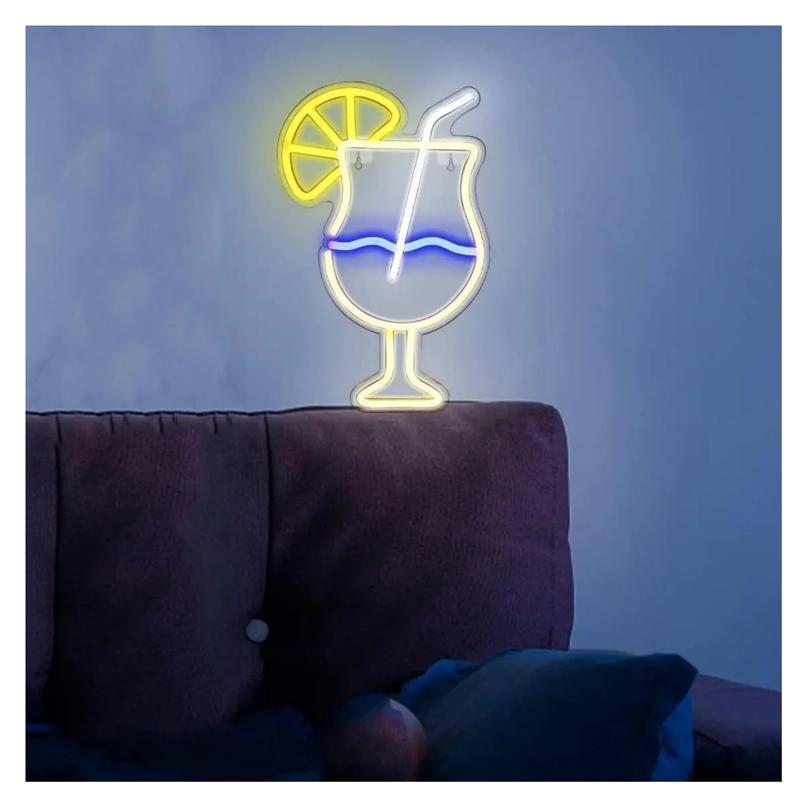 LEMST Sign Lamp Beverage Cup Neon Signs USB Powered, Cocktails Neon Lights Suitable for Shop Party Decor Commercial Signs 25.5cmx40cm