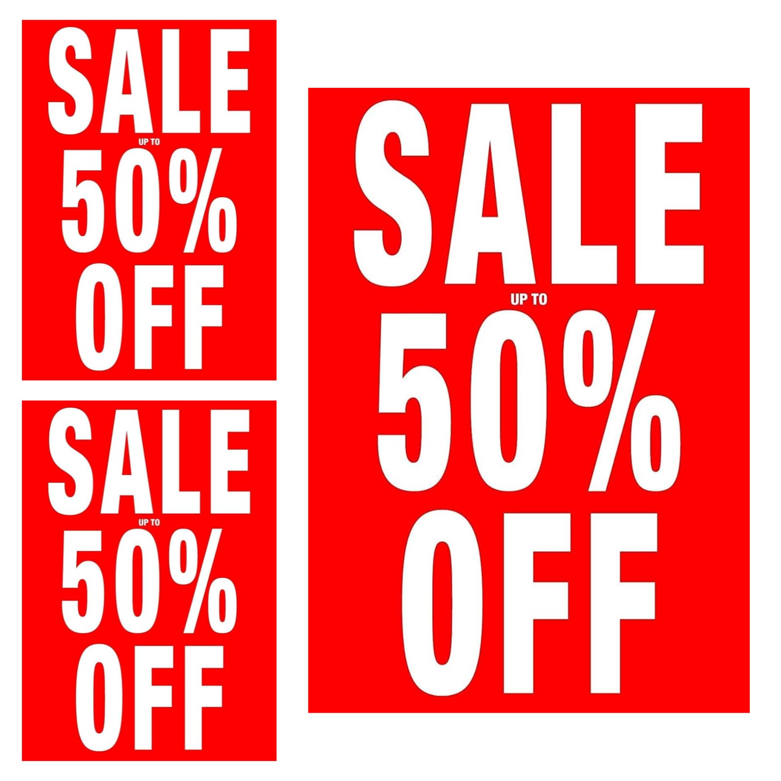 A1 Sale Posters Pack | Eye-Catching Store Display Signs for Retail | Clearance, Discounts, Special Offers, Huge Savings | Bright Colors (3, Special Opening Offers upto 50 per Off A1)