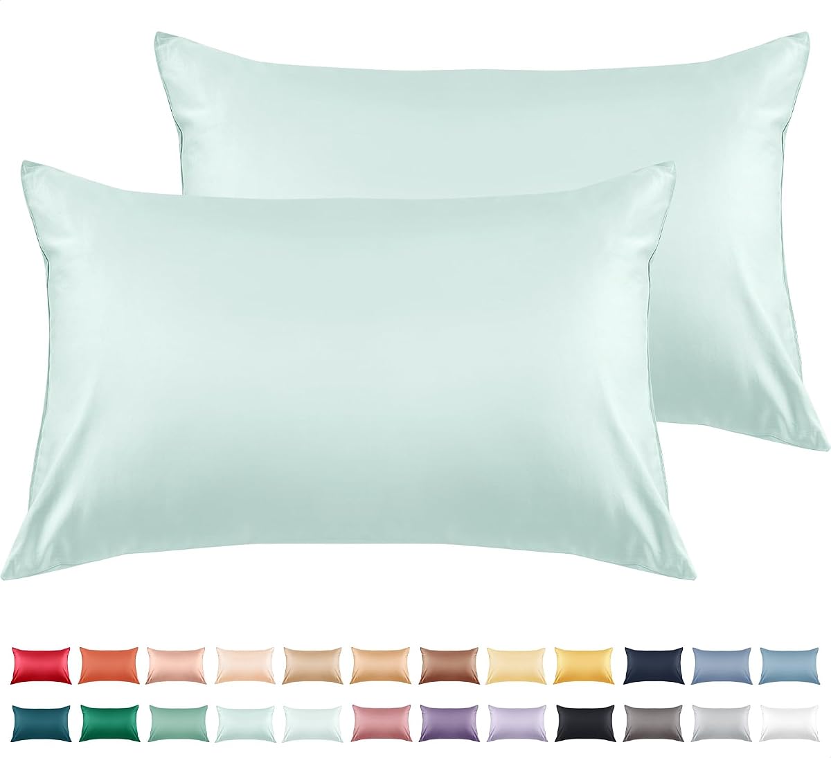 Warmstar 100% Cotton Toddler Pillowcase Set of 2, 600 Thread Count 13x18 Toddler Pillowcases Soft & Breathable, Cotton Travel Pillow Case Cover 13"x 18" with Envelope Closure,Lagoon