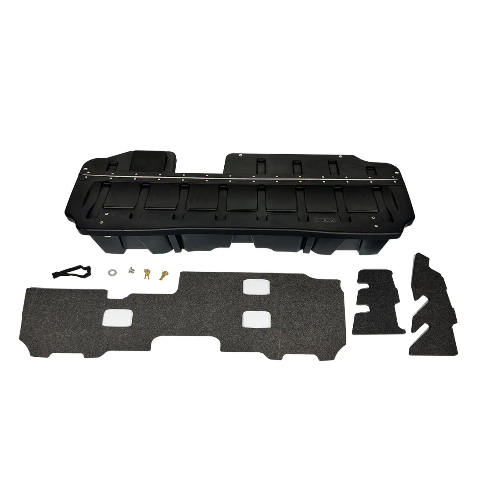 DU-HA 10410 Lockable Under Seat Storage fits 2019-2025 Chevy Silverado/GMC Sierra LD Crew Cab & 2020-2025 HD Crew Cab | Black Heavy-Duty Back Seat Lockbox | Includes 2 Keys