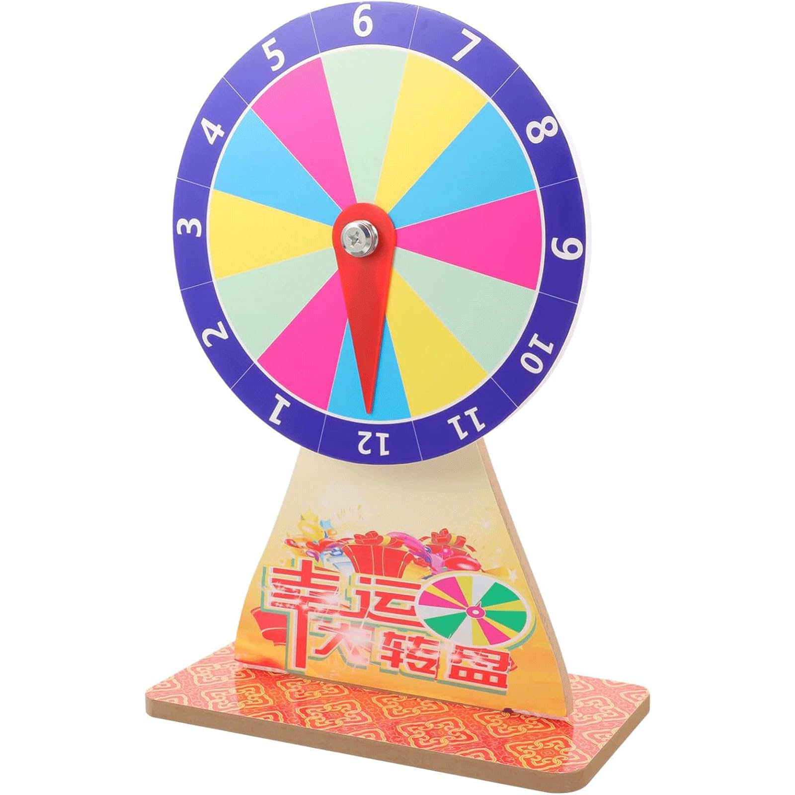 Ruota dei premi Ruota dei premi da tavolo con 12 slot Ruota dei premi cancellabile a secco con supporto Ruota modificabile per giochi di fortuna Casinò Fiera Festa di Natale Ruota della fortuna