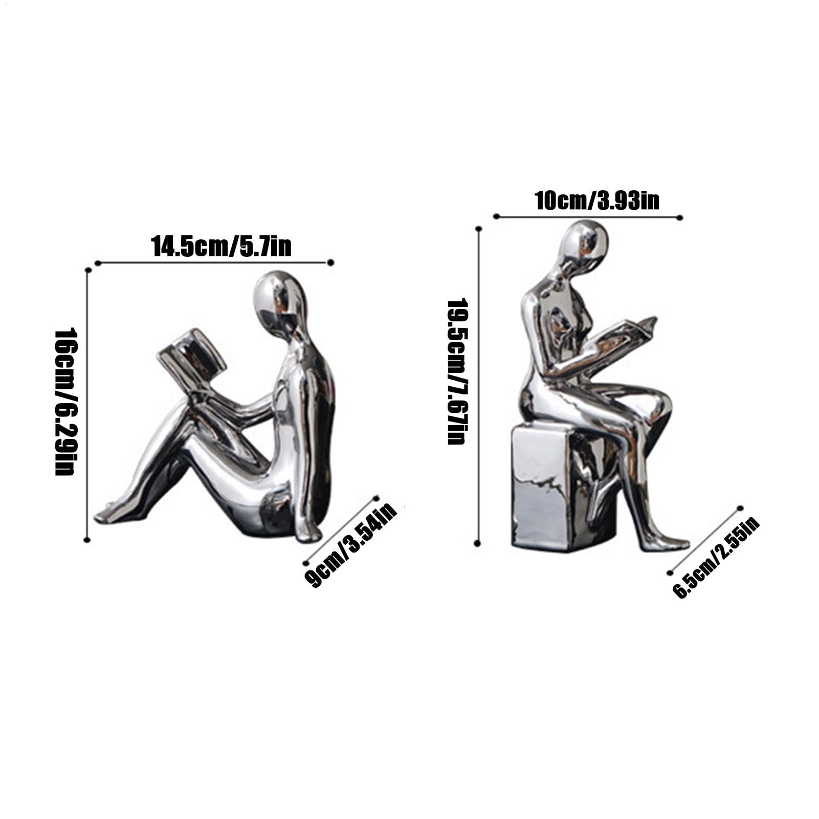 Buchstützen für dekorative Regale | 2 Statuen im abstrakten Design