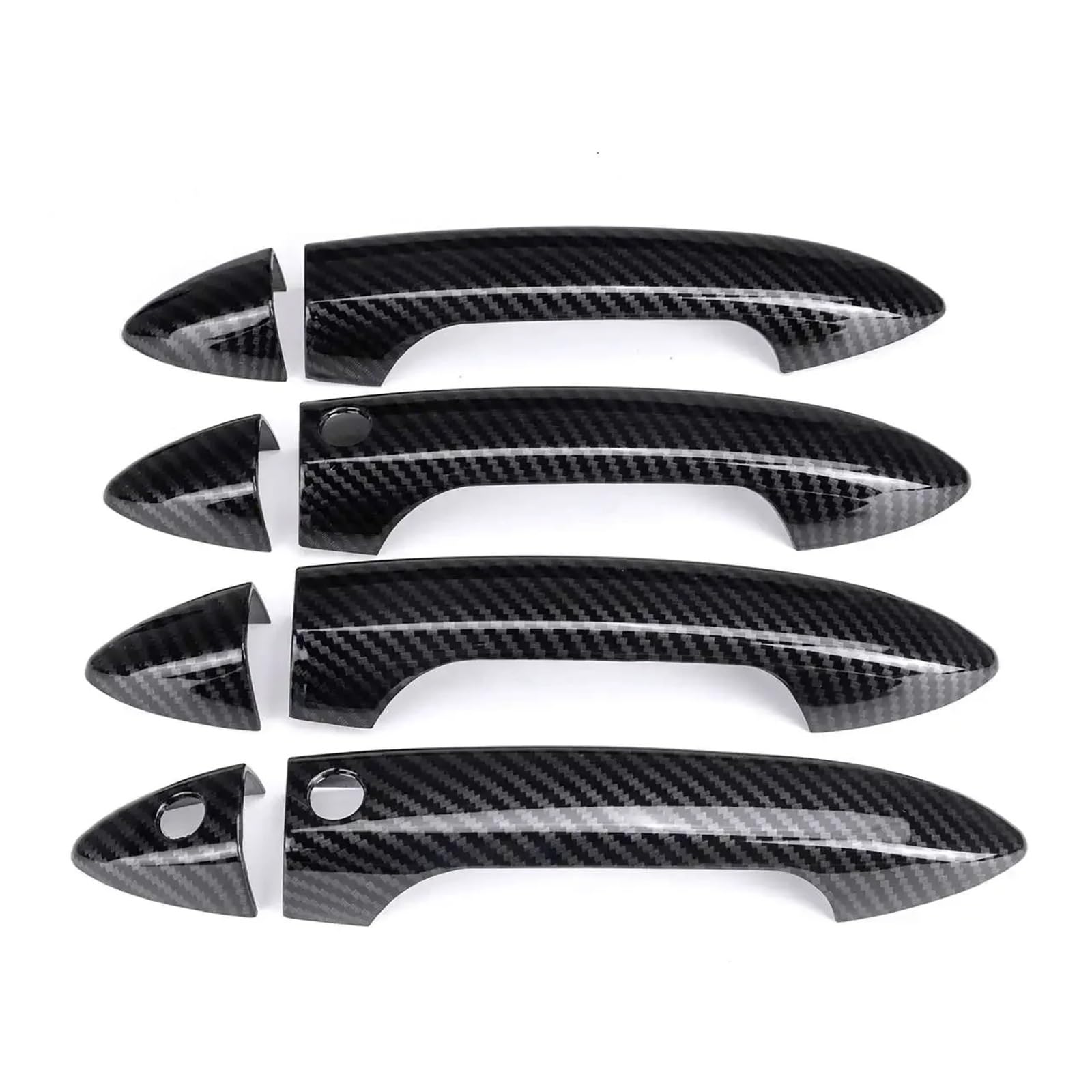 Xdworuw for Accord 9th 2013 2014 2015 2016 2017 Car Exterior Door Handle Covers Trim Carbon Black Car Styling 8pcs/Set Door Handle Exterior Cover(with Keyless Holes)