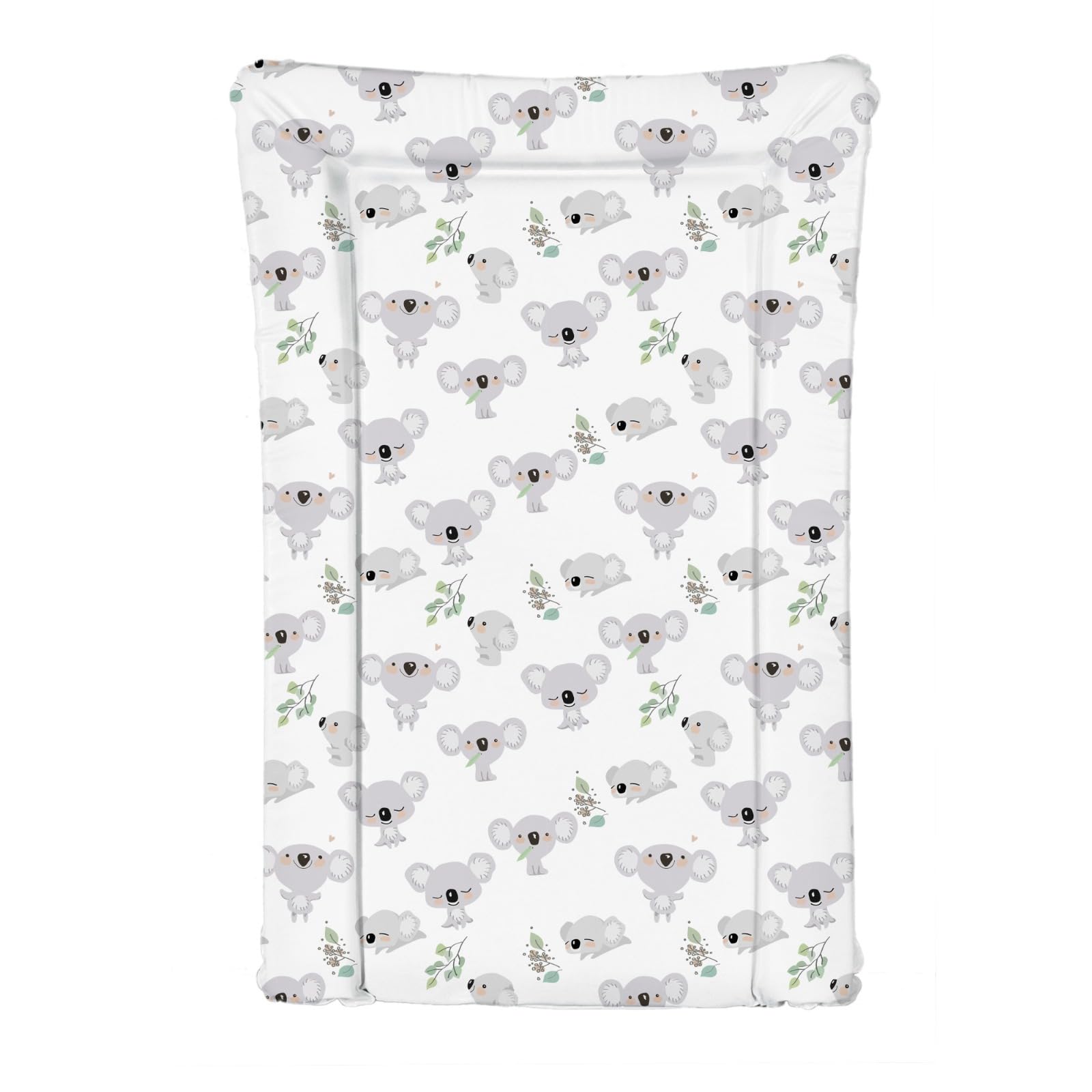 Deluxe Unisex Baby Waterproof Changing Mat with Raised Edges 46x73cm - Cute Koala - Grey and White | boy or Girl