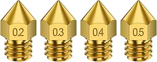 APAAZO 5/10PCS MK8 Brass Nozzle 0.2 0.3 0.4 0.5 0.6MM Extruder Print Head Nozzle 1.75MM Filament Compatible With 3D Printer Ender-3 CR10 CR10S (Color : 10PCS For 1.75mm, Size : 0.5mm)