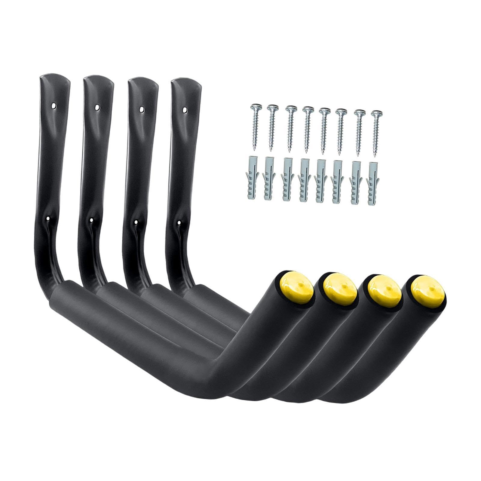 jojomis 4Pcs Kayak Storage Hooks - Wall Mounted Kayak Racks for Canoe & Paddle Board, Heavy Duty Garage Display Hangers, Iron Kayak Racks, Space-Saving Storage Solution