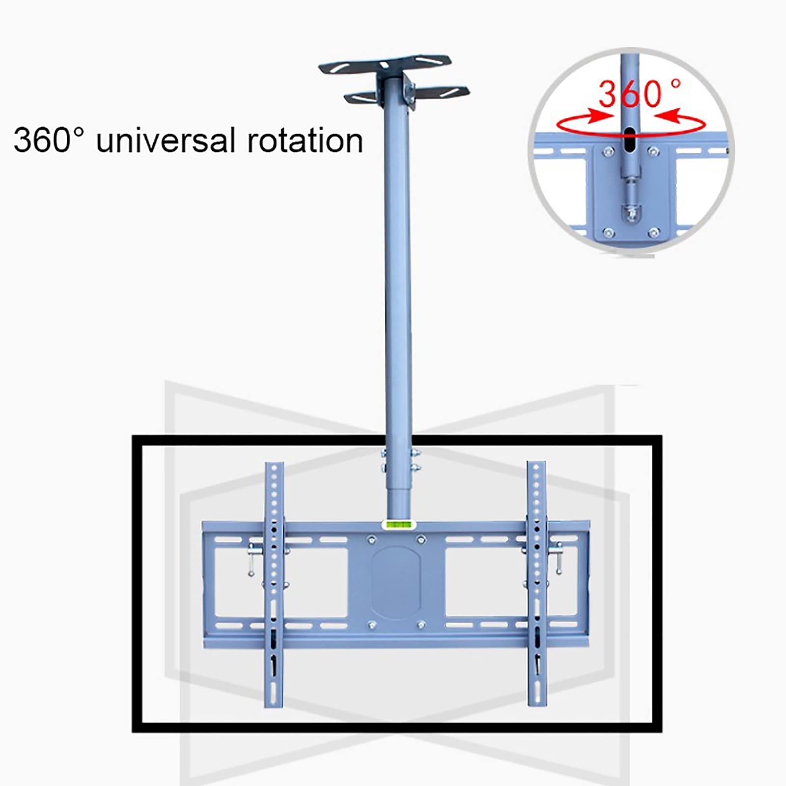 Soporte universal para TV de montaje en techo, soporta pantallas de hasta 50 kg, soporte telescópico giratorio inclinable para televisores de pantalla plana curvada LCD de 49 a 65 pulgadas (1,5 m)