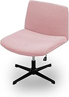 Vista 26 de Dimatic Fundas para Silla de Oficina sin Brazos Criss Cross Funda Ancha para Silla de Escritorio Funda Deslizable Elástica de Jacquard Silla Beige