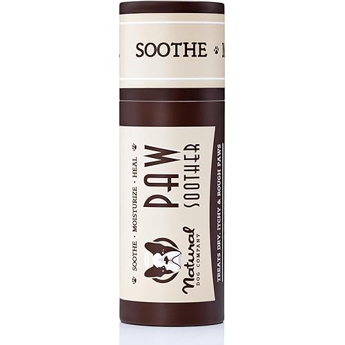 Natural Dog Company Paw Soother Balm, 2 oz. Stick, Dog Paw Cream and Lotion, Moisturizes & Soothes Irritated Paws & Elbows, Protects from Cracks & Wounds