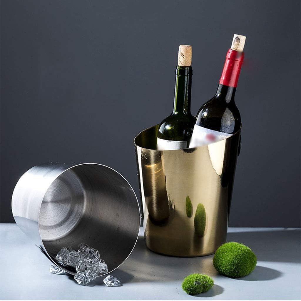 Cubitera Botella Vino Cubo de Hielo Oblicuo Creativo, Barril de Hielo de Acero Inoxidable, contenedor de Hielo multifunción para Vino, champán, Cerveza, Fiesta, Bar, Herramientas