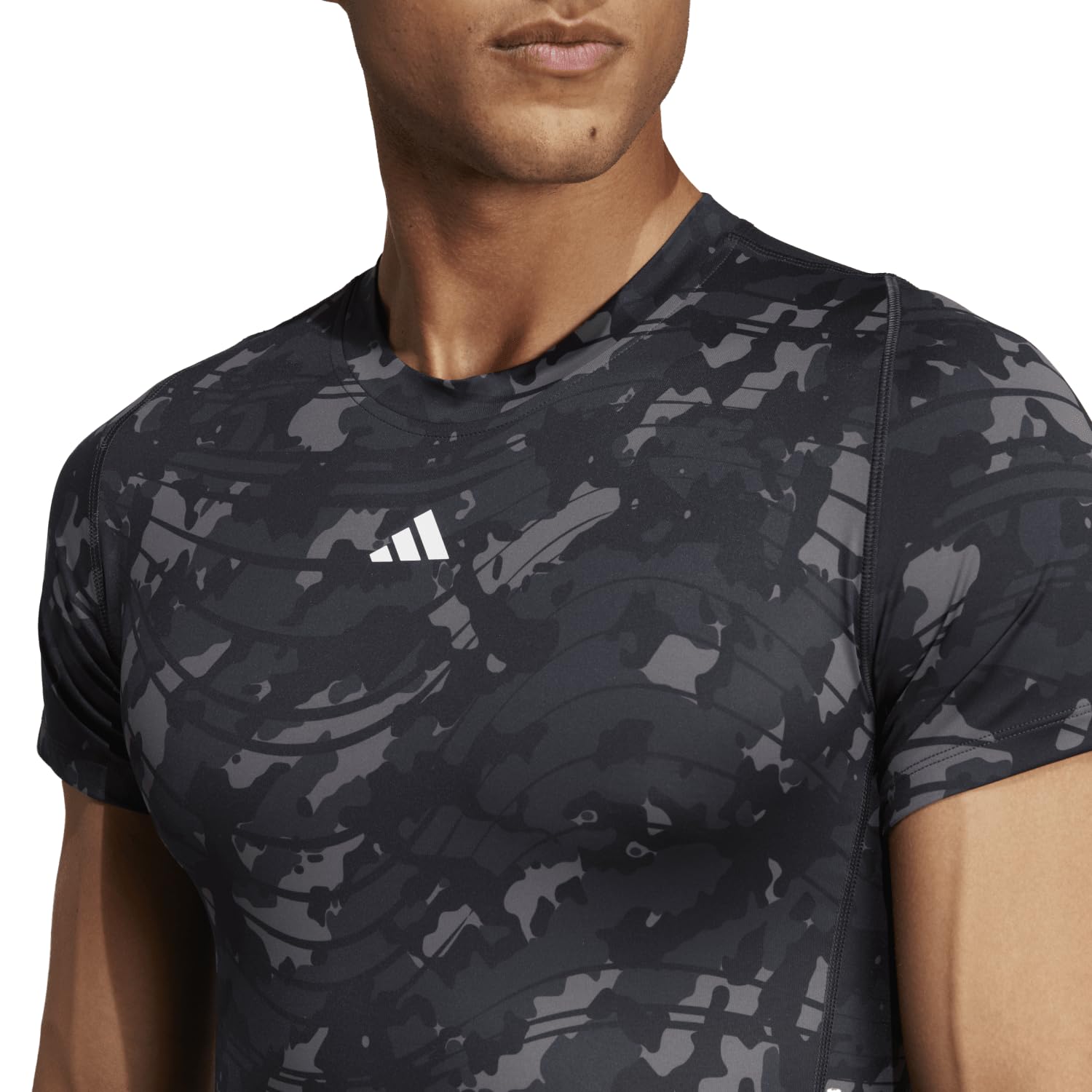 Adidas Techfit Allover Print Training Short Sleeve T-Shirt Maglietta Uomo