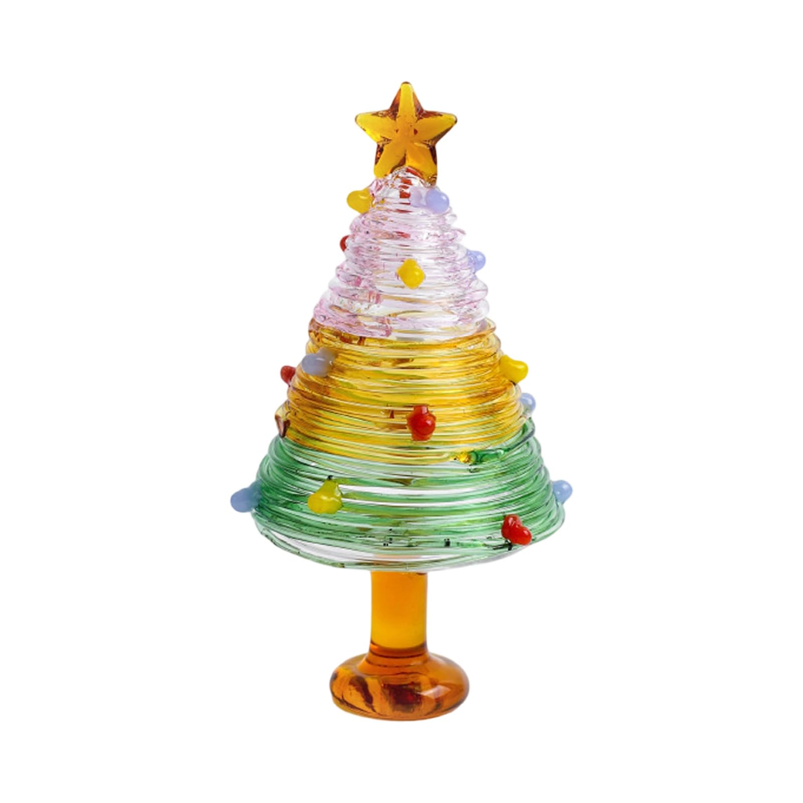 Xagmodshn C Festives Shimmering Glass Pine Trees Ornament Adds Heer To Living Space Workstations And Travel Decoration Glass Hristmas Trees Ornament