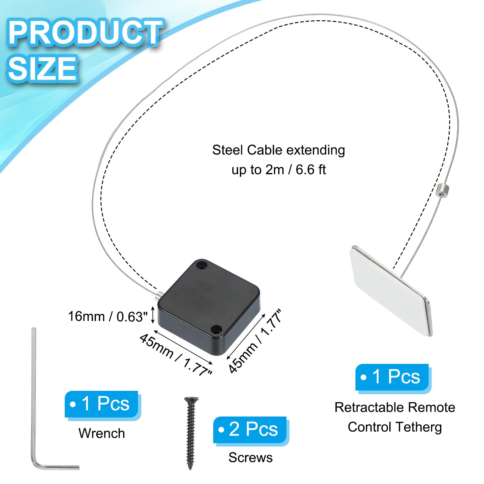 Remote Rescuer I3C Retractable Remote Tether – Keep Your TV & DVD Remotes  Safe & Secure (6.6Ft Cable, 2-Pack) Remote Leash