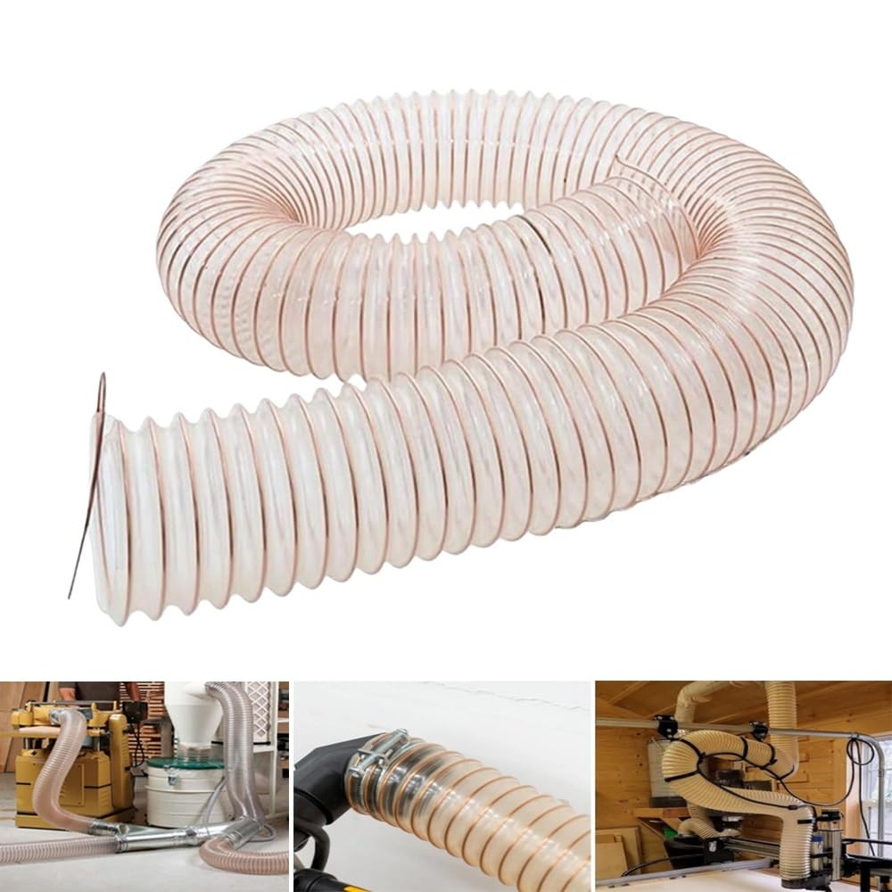 Manguera De Extracción De Poliuretano 20-200mm Manguera De Aspiración Transparente Manguera Flexible 1m 5m 6m Espesor De Pared 1.5mm(1m/3.2ft,150mm(5.9in))