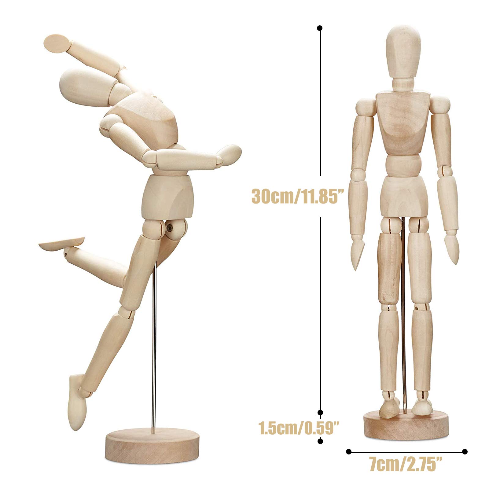Mannequin Articulé En Bois 8 Pouces - Modèle Pour Dessin Et Décoration D'Artiste