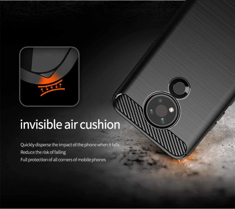Image of NPRC Hybrid Ultra Slim Protective Case TPU Non-Slip Carbon Fiber Texture Shockproof Case Cover for Nokia 3.4 - Black