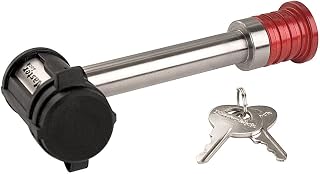 Master Lock 1469DAT Stainless Steel Barbell Hitch Pin Lock - 5/8in Receiver Lock for Heavy-Duty Trucks, Weatherproof Security