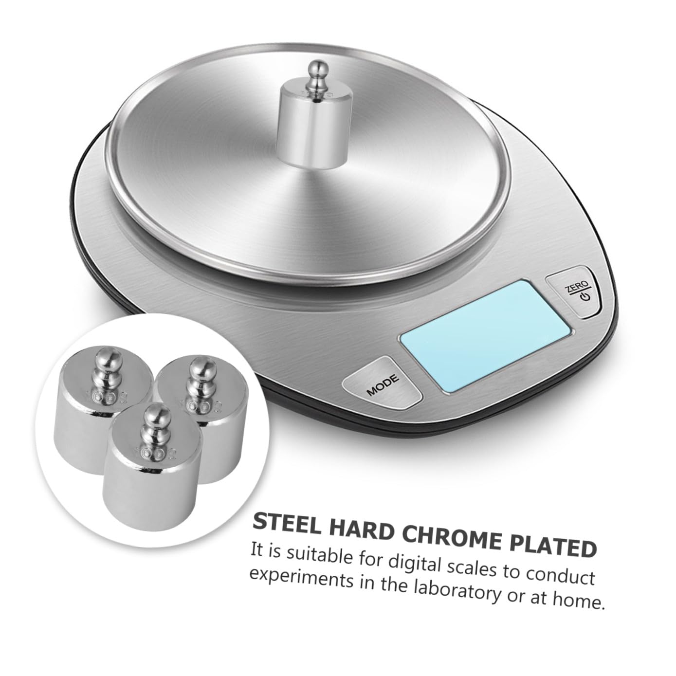 ERINGOGO 3 piezas Pesas de Calibración de Acero Cromado Estándar para Calibrar Balanzas Electrónicas y Básculas de Precisión Herramienta de Pesaje para Laboratorio y Joyería