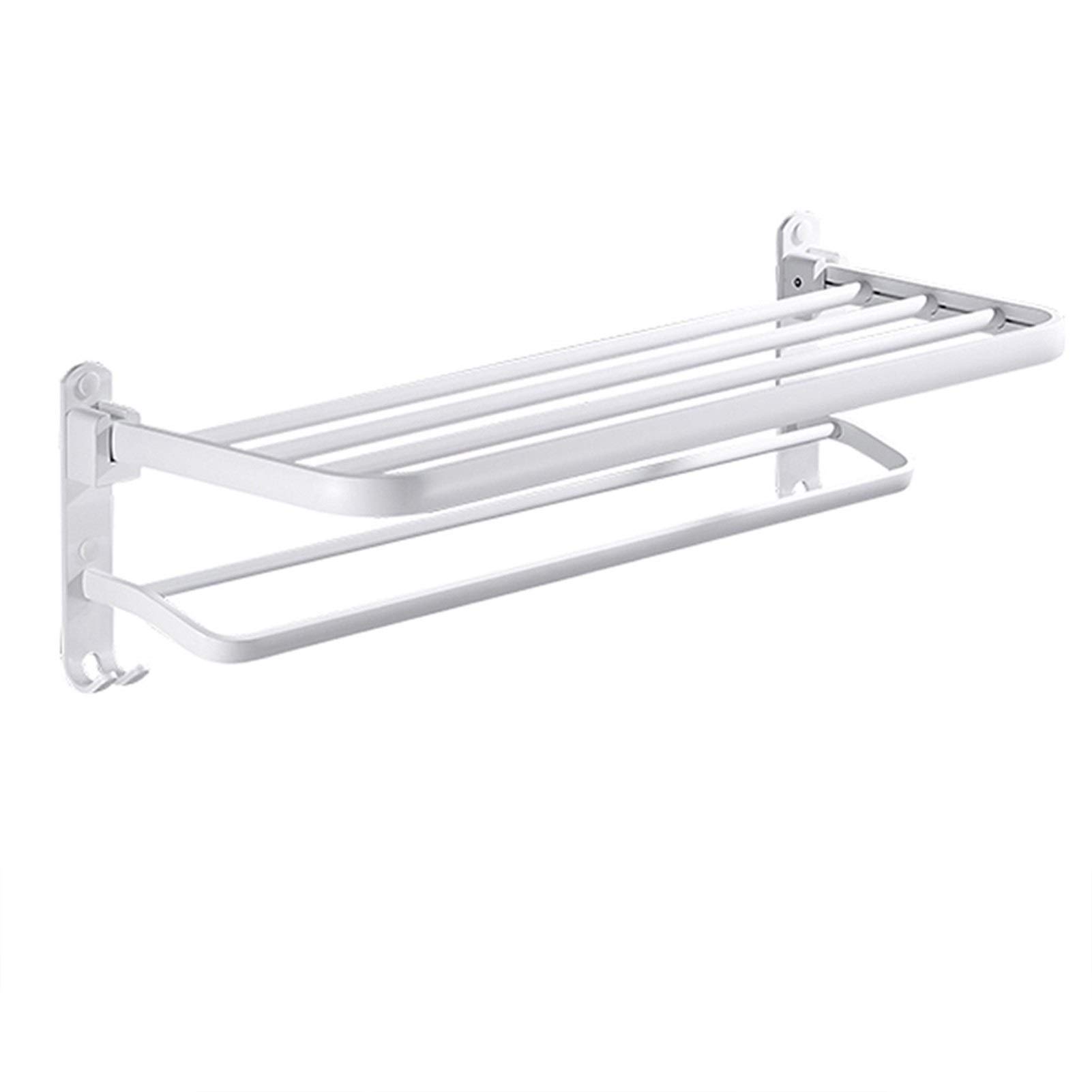 Vasdev Towel Rails Wall Mounted Bath Towel Rack,Double Towel Rail Shelf With Hook Stainless Steel Towel Bar Rail Holder For Home Hotel Bathroom/60Cm
