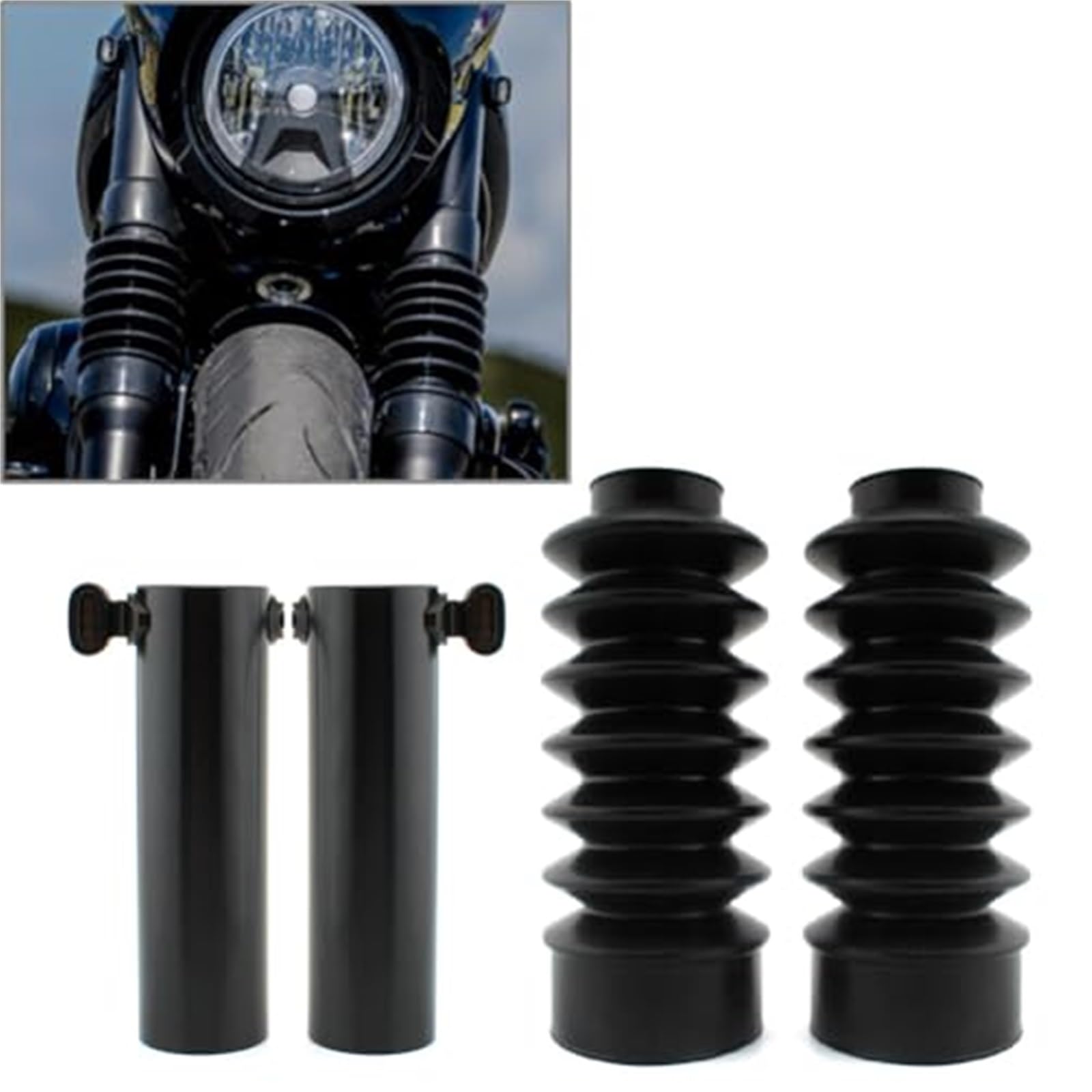 Motocykl przód, widelec kierunkowskazy osłony amortyzatorów osłona bagażnika led, do Harley, Nightster RH975 22-23 krzemionka czarny Nakładka na przedni widelec