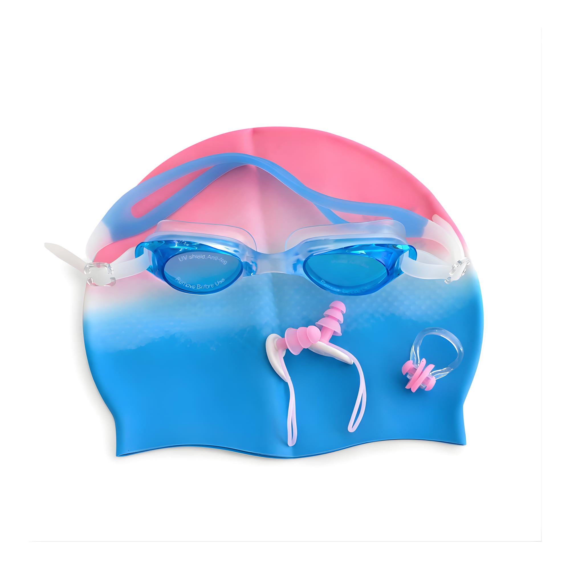 Swimming Google Caps for Men Women Kids 6-14 Years Boys Girls Swim Anti Fog Goggles Silicone Cap Accessories Kit Set Uv Protection Wide Vision Leak Proof Glasses Combo with Case Ear Plugs Nose Clip-image-18