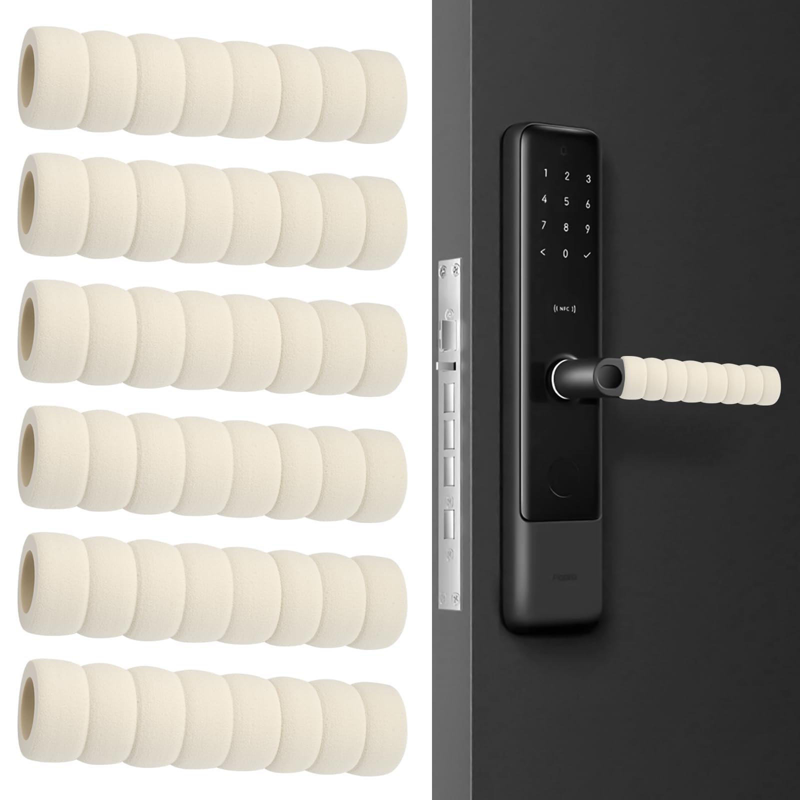 Anti-Collision Sponge Spiral Knob Guards, Door Handle Protectors, 6 pieces