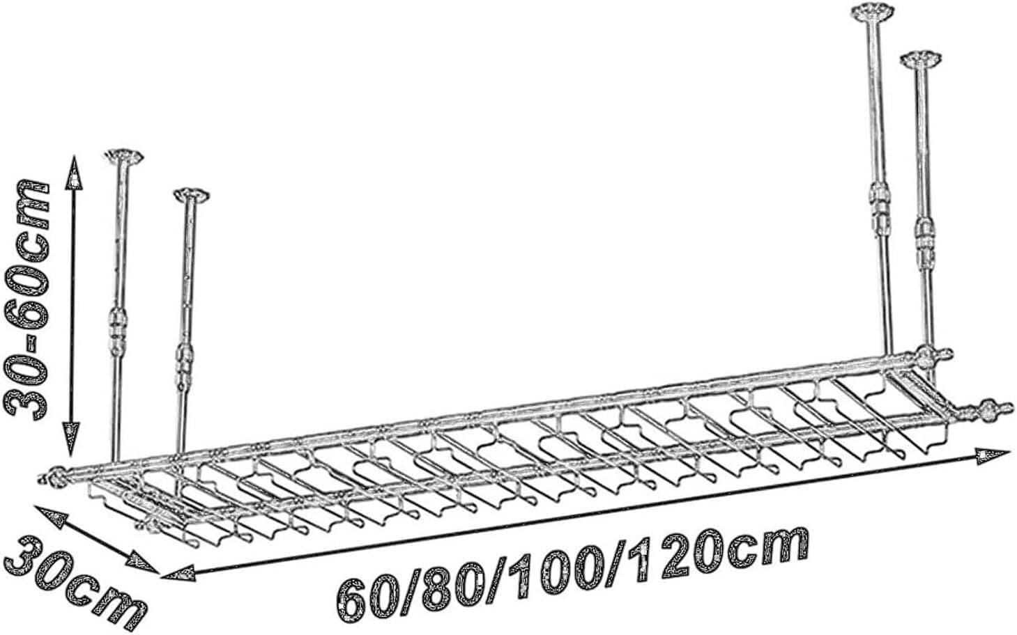 Wine rackC Mounted Wine Display Rack with 2-Tier Hanging Bottle Holder - Red Industrial Design - Solid Wood Shelf for Restaurants and Kitchens Storage