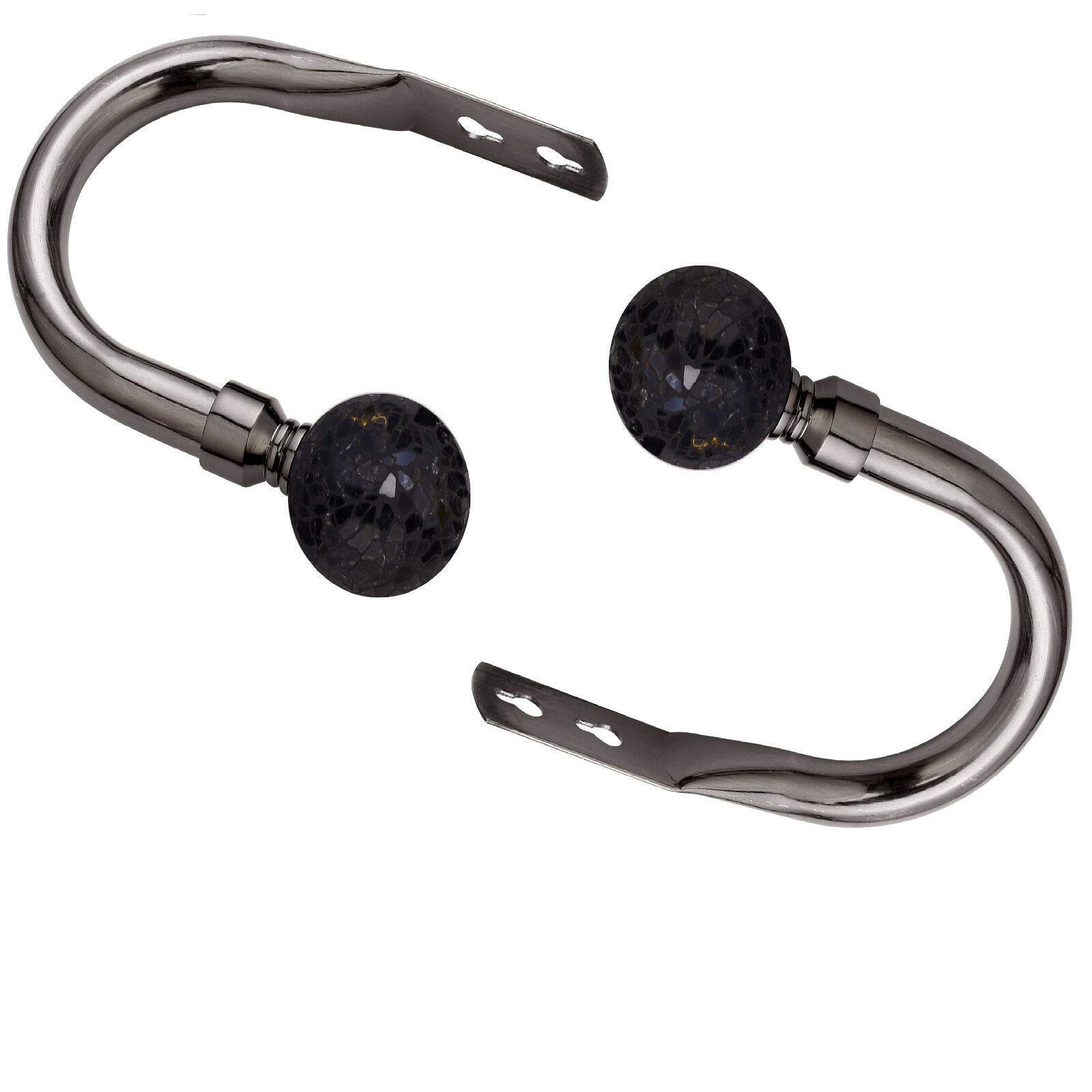 Viceroy Bedding ['Black Nickel'] Mosaic Ball Pair Of Matching Holdback To Stunning Curtain Poles (Black Nickel, Pair Of Holdback)