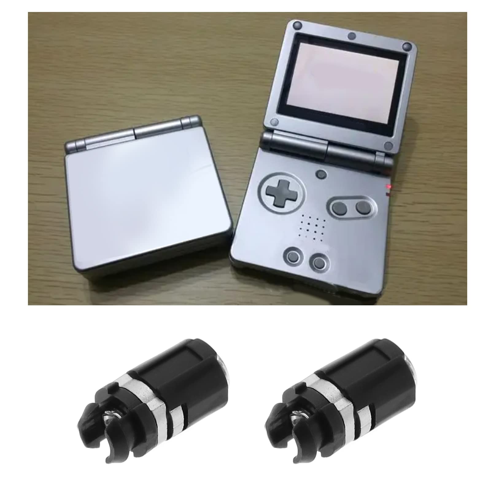 Create idea 4PCS Husillos de Eje de Bisagra Compatible con Gameboy Advance SP Sistema de Consola Accesorios de Repuesto para Videojuegos 12x5,7mm Color Negro