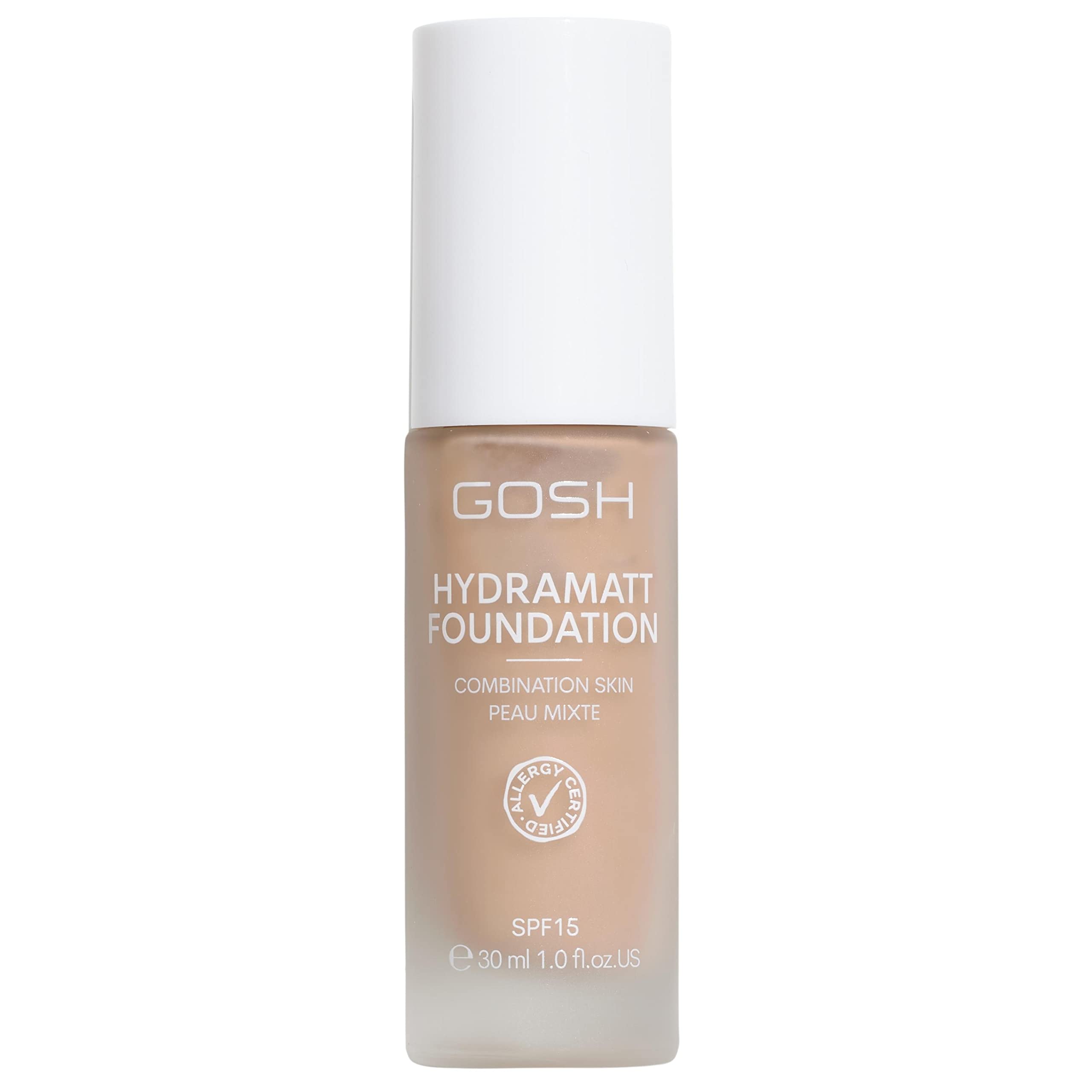 GOSHFoundation with SPF 15 for Light & Dark Skin, Vegan, Matte Makeup for Dry, Sensitive & Oily Skin, Smudge- and Sweat-Proof, Oil-Free, Adjustable Coverage, No Mask Effect, 006R