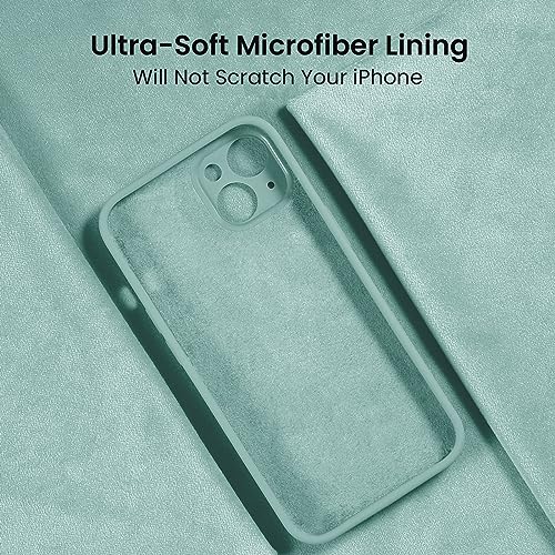 Image of FireNova Designed for iPhone 14 Case, Silicone Upgraded [Camera Protection] Phone Case, Soft Anti-Scratch Microfiber Lining Inside, 6.1 inch, Mint Green