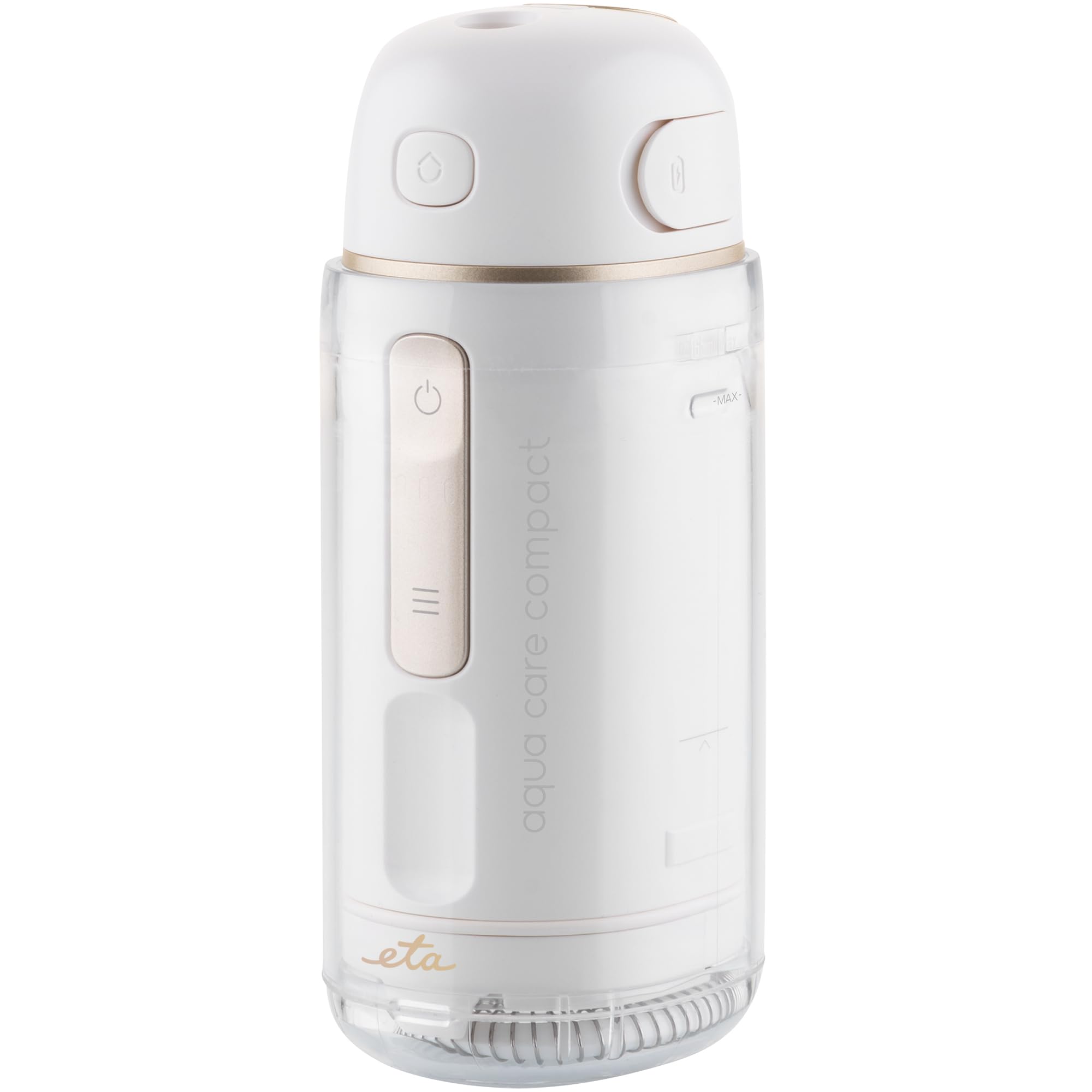 ETA Aqua Care - Idropulsore orale compatto da viaggio, pieghevole, 4 modalità di pulizia, 3 ugelli per apparecchi dentali e impianti, USB-C, batteria da 50 minuti, serbatoio da 165 ml