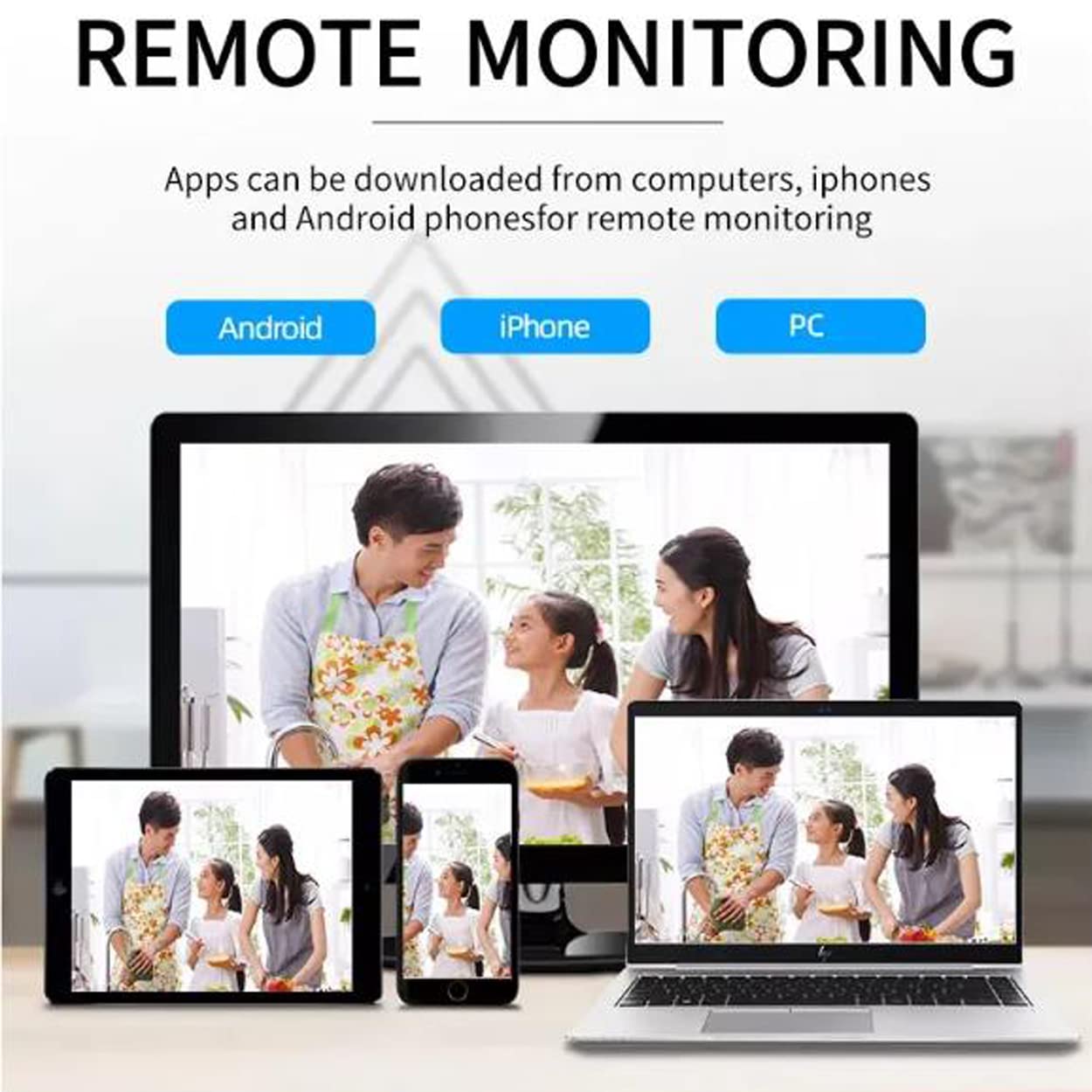 Kit di telecamere di sicurezza a energia solare WiFi wireless a 8 canali con monitor NVR, sistema di telecamere di sorveglianza solare da 4 MP con rilevamento di movimento, con disco rigido 2T