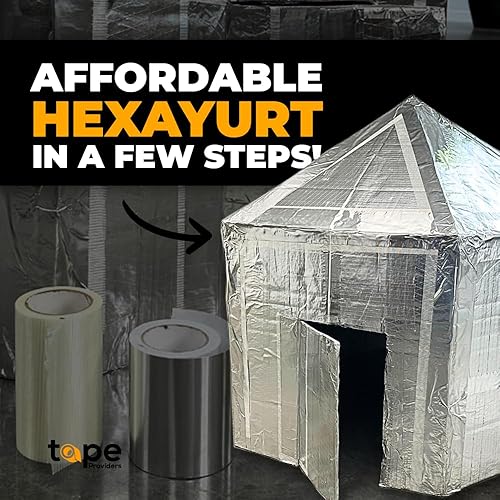 Miniatura 2 de WOD HXT HEXAYURT Tape Aluminum Foil Tape 4 in. Wide x 50 yds. Premium Grade General Purpose Heat Shield Resistant for Burning Man, Ideal for HVAC,