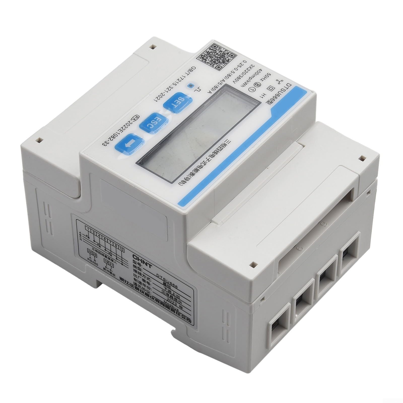 Für Smart Power Sensor DTSU666 Dreiphasen-Energiezähler DIN-Schienentyp für Solar-PV-Überwachung und Windturbine, RS485 für MODBUS-Messgerät, Messung aktiver reaktiver Energie, Import Export