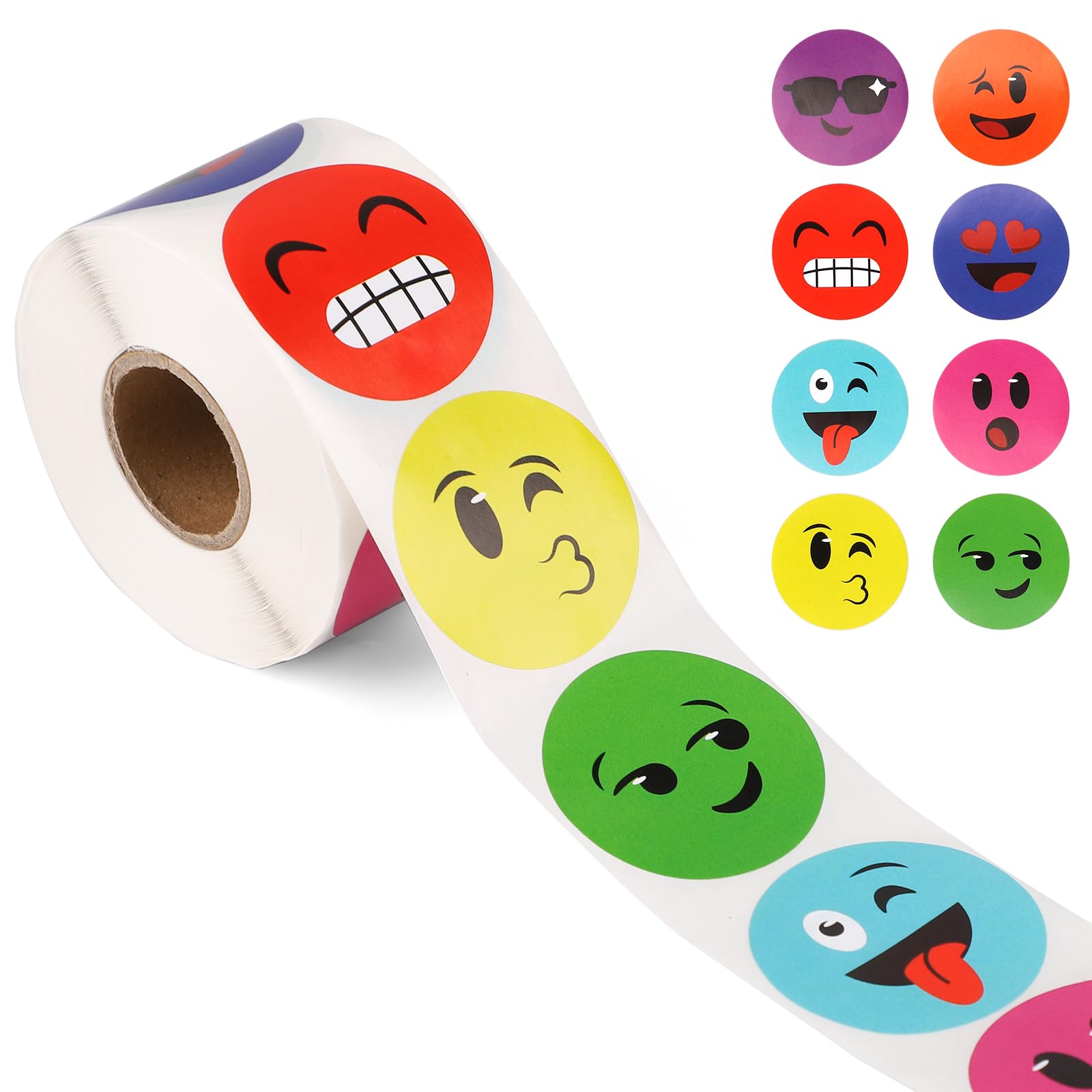 500pcs Round Smile Stickers