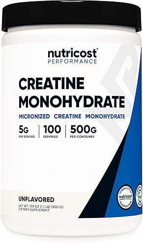 Nutricost Creatine Monohydrate Micronized Powder 500G, 5000mg Per Serv (5g)