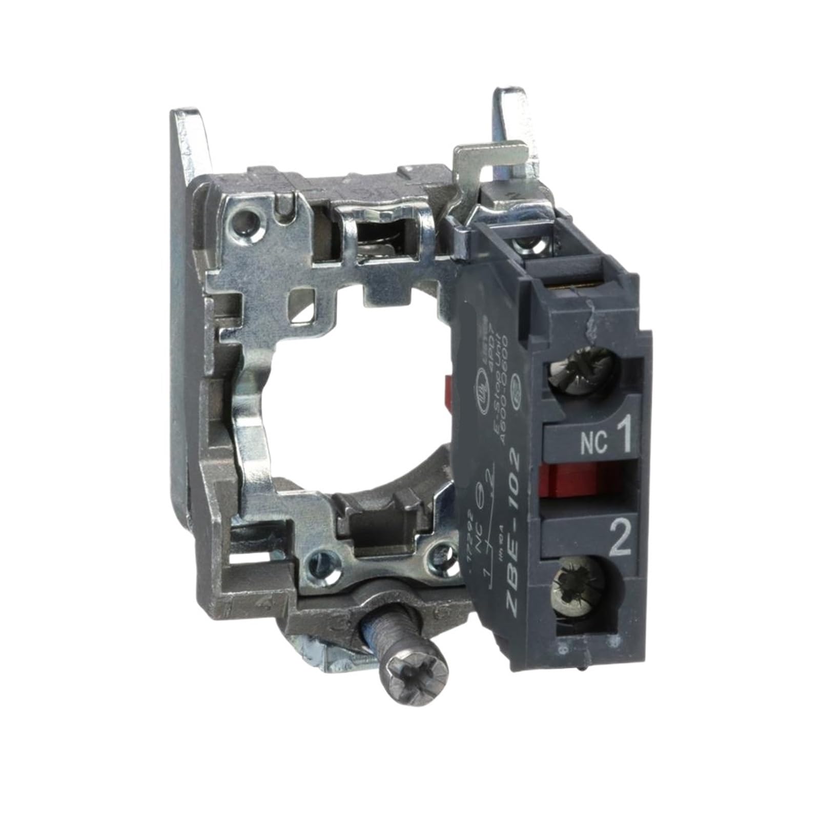 Bloc de contact simple ZB4BZ102 avec collier de fixation Schneider à vis 1 NF