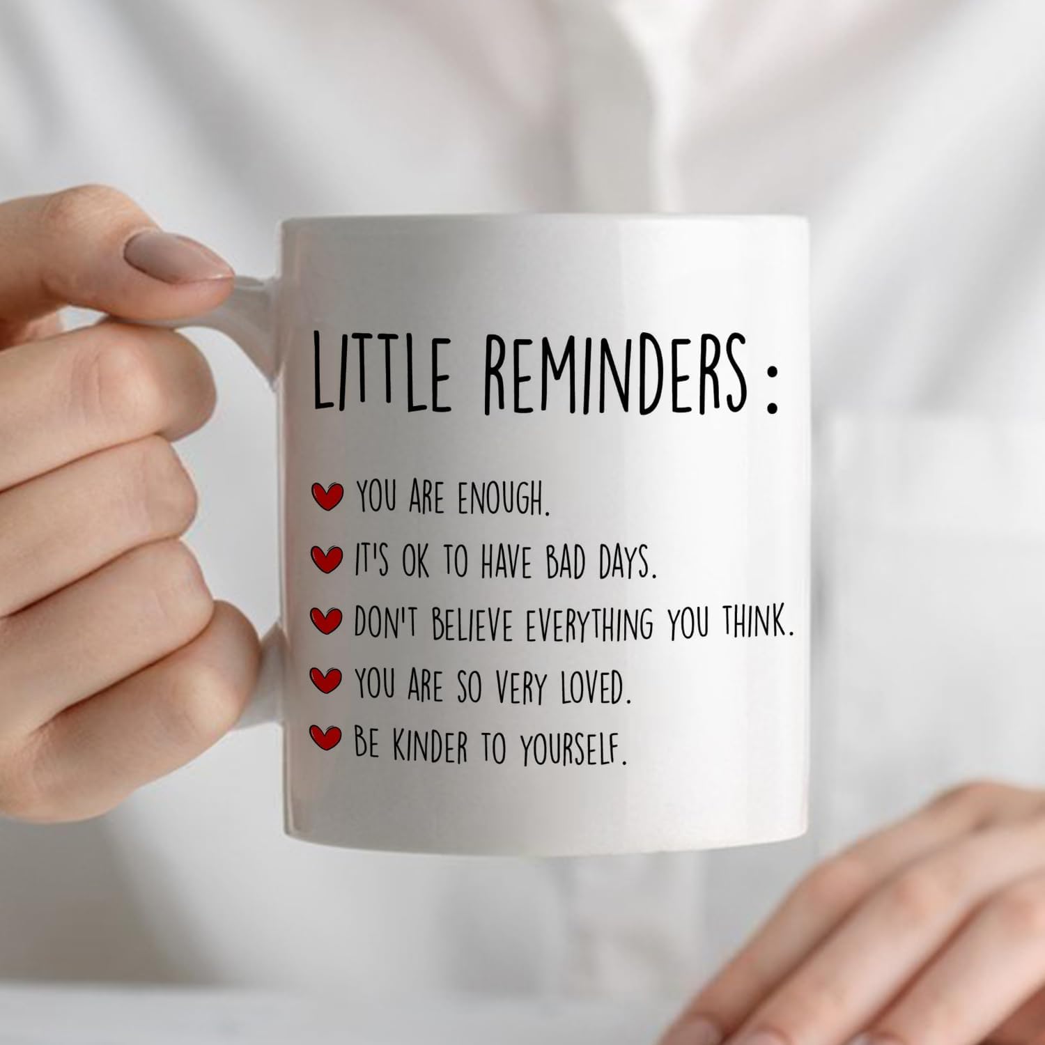 Little Reminders Inspirational Coffee Mug, Positive Affirmation Gifts for Women Men, Motivational Mental Health Ceramic Coffee Tea Cup Mug 11oz - Image 5