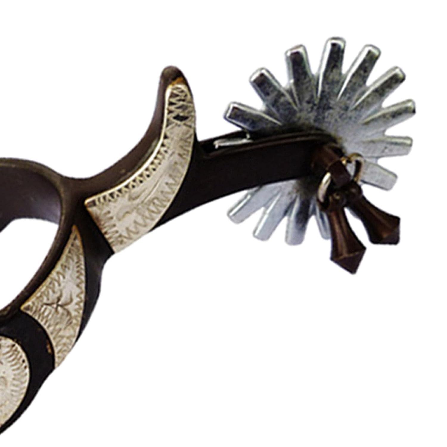 Espuelas de caballo de acero inoxidable para botas ecuestres, decoración de botas de vaquero occidental, para hombres y mujeres, jinetes, color marrón oscuro, para entusiastas de la equitación