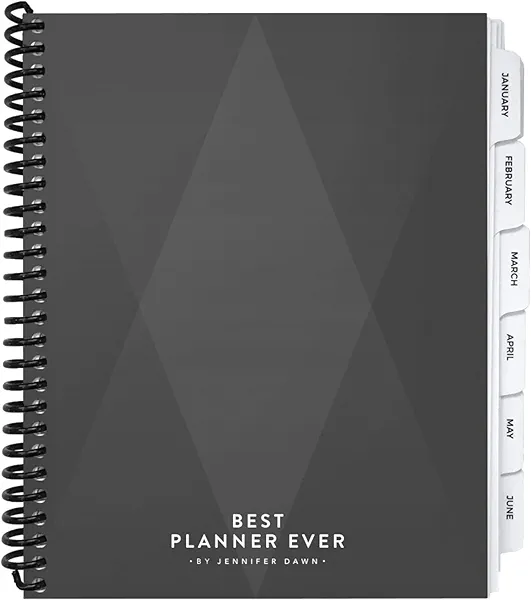 Best Planner Ever Spiral Bound 12-Month Premium Daily Planner 2025 | Includes Hourly Goal Tracking, Reflection Exercises & Mindset Tools | Entrepreneurs & Business Owners’ Productivity & Work-Life Balance Planners | Grey