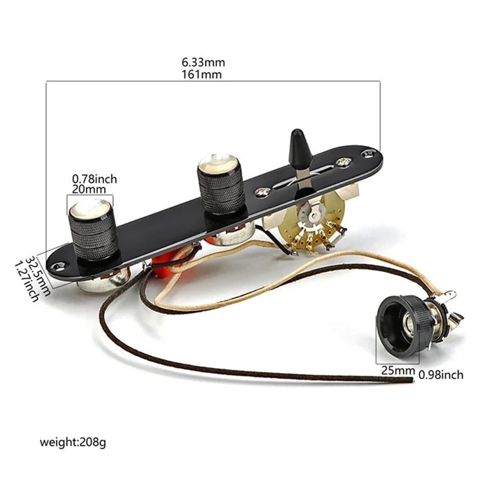 Faisceau De Guitare Pré Câblé Panneau De Commande À Trois Voies Préinstallé Avec Faisceau De Câbles Pour Guitare Électrique Noir