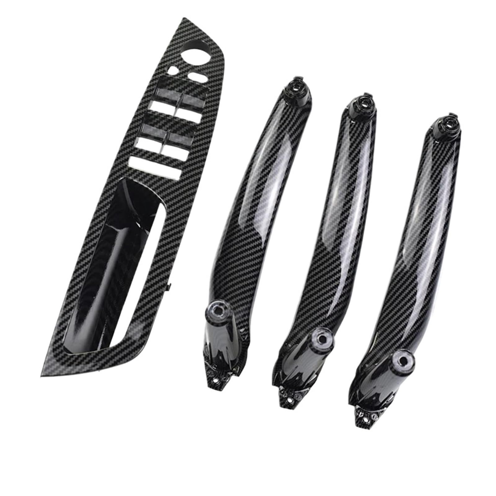 LVXVMOZEOK Interior Door Handle Armrest for X5 for X6 for E70 for E71 for E72 Interior Door Carbon Fiber Color Pull Handle Armrest Replacement(LHD Carbon 4Pcs)