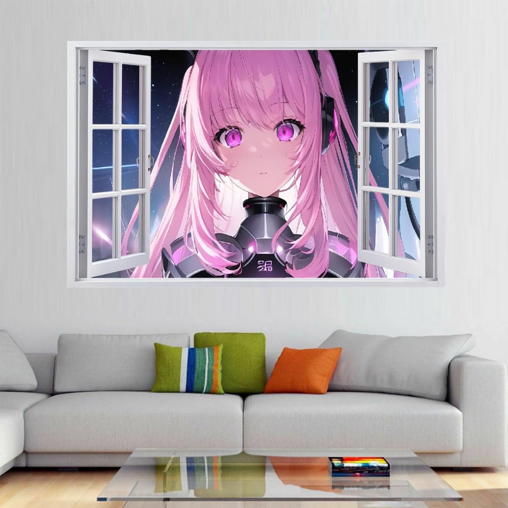 Adesivi Murali 3D Fracassato Personaggi Dell'Anime Decorazione Domestica Smontabile Del Vinile Del Tatuaggio Della Parete Cartone Animato Decalcomanie Impermeabili Art For Kids Room Wall Decor 120x80