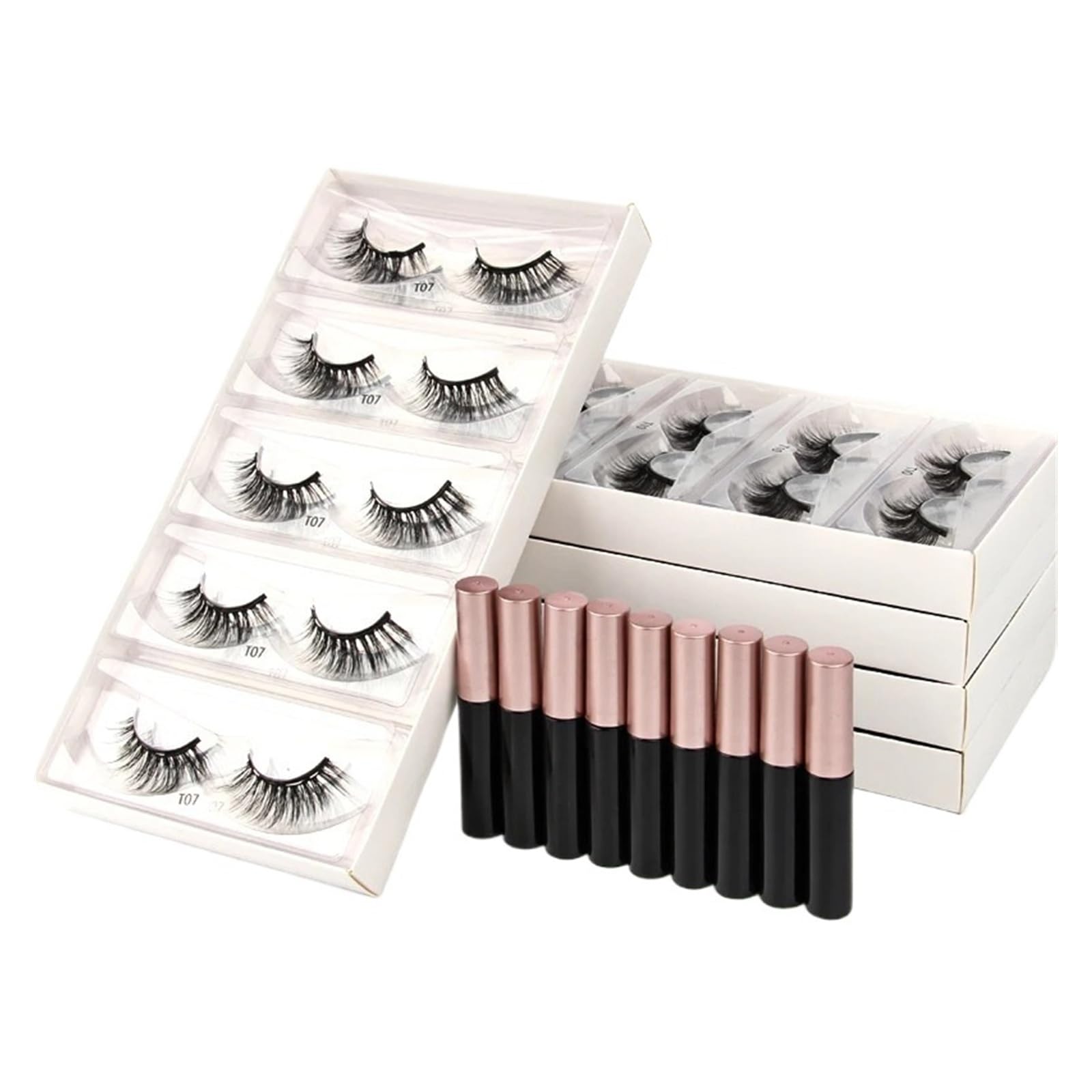 UAMOU Rzęsy magnetyczne rzęsy 3/20/100 szt. 3D sztuczne rzęsy z norek magnes eyeliner naturalny zestaw rzęs długotrwałe rzęsy wesoło (kolor: 40Lashes 12Eyeliner)