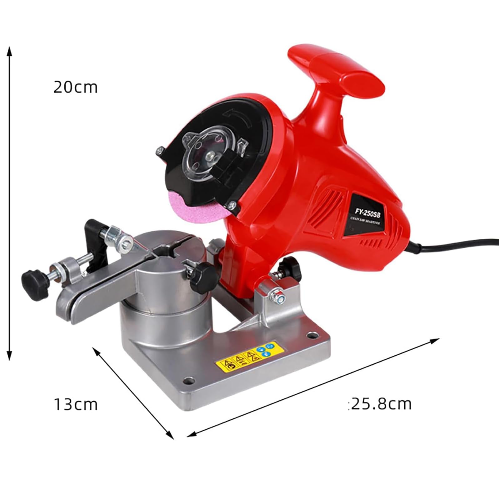 Afilador De Motosierra Eléctrico De 250 W, Rectificadora De Cadenas De Escritorio, con 5 Discos De Amolar, Velocidad Sin Carga De 8400 RPM, Ángulo Ajustable De 0 a 35°, Mango Antideslizante