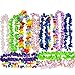 Hawaiian Flower Lei - Tropical Luau Party Supplies - By Neliblu - Large Flower Leis Assortment, Bulk Pack of 25; Luau Party Decoration Supplies and Favors