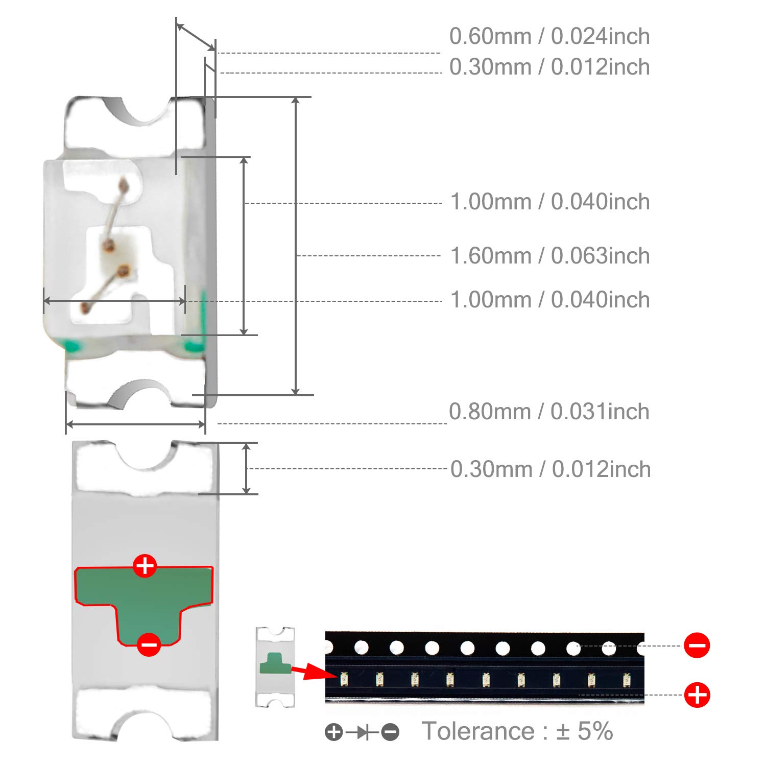 CHANZON 100x SMD-LED 0603 – Lila, 3V, 20mA, 395-400nm, Für DIY & Anzeigen