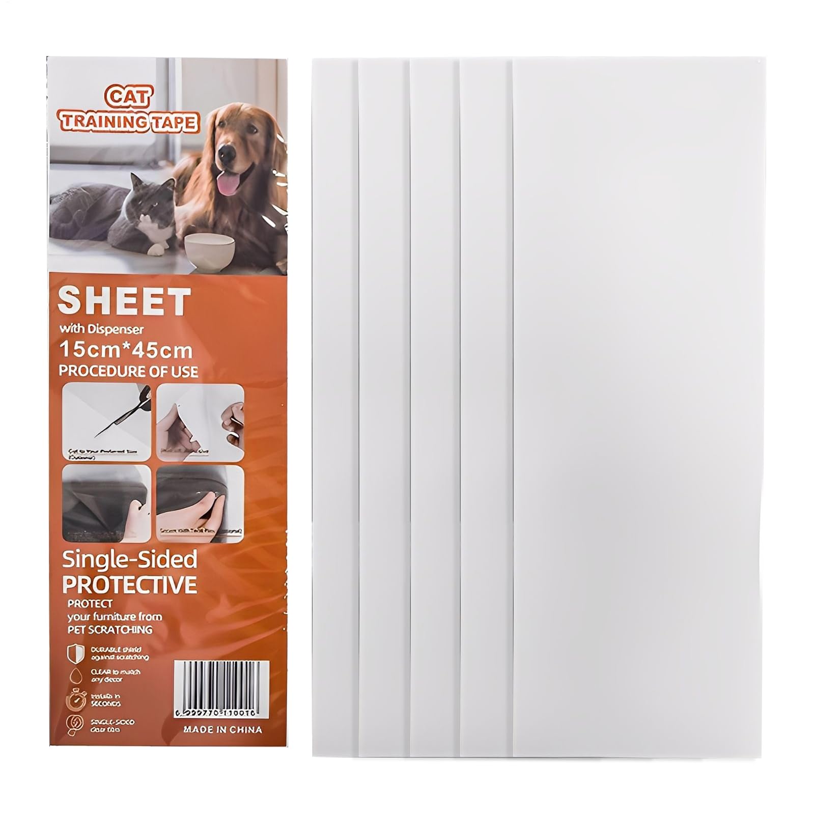 Pet Wall Guard - Transparent Corner Guard, Easy Apply, Removable Protective Function, High Performance Pet Safety Category, Wall Covers for Apartment Home Sofa Couch Door Frames Use